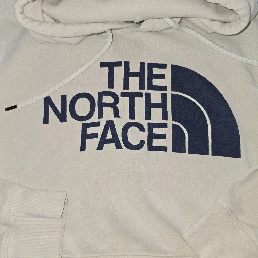 The North Face Mens Off White Vertical Half Dome Logo Pullover Hoodie Size M